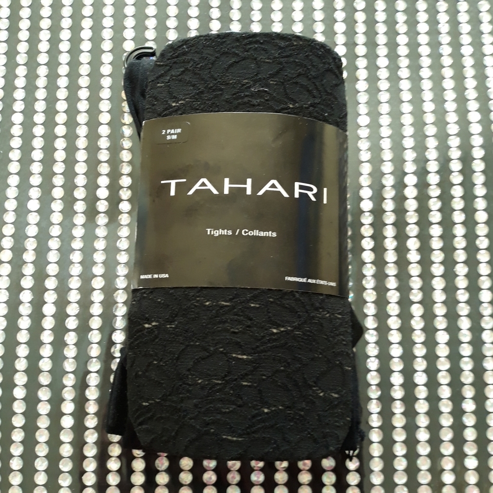 Tahari black tights (2 pair) NEW